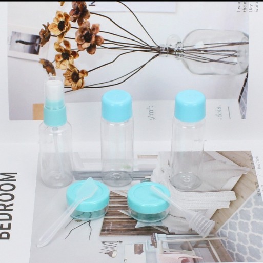 Sỉ 10 Bộ chiết mỹ phẩm 7 món tặng kèm túi zip siêu rẻ - tiện lợi đi du lịch