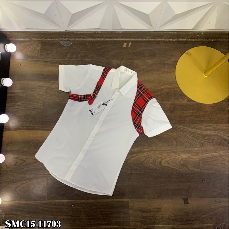 sơ mi thiết kế MCQ vạt đỏ ở vai l95 | BigBuy360 - bigbuy360.vn