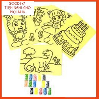 SỈ Tranh cát cho bé/ Tranh dính cát cho bé/ Bé mẫu giáo nhà trẻ tô tranh vẽ tranh cát GOOD247
