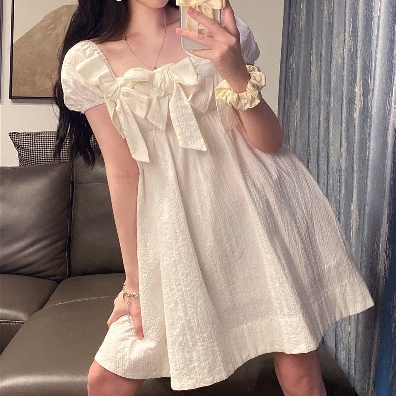Đầm Công Chúa Tay Phồng Màu Hồng Ngọt Ngào Kiểu Pháp Thời Trang Mùa Hè Cho Nữ