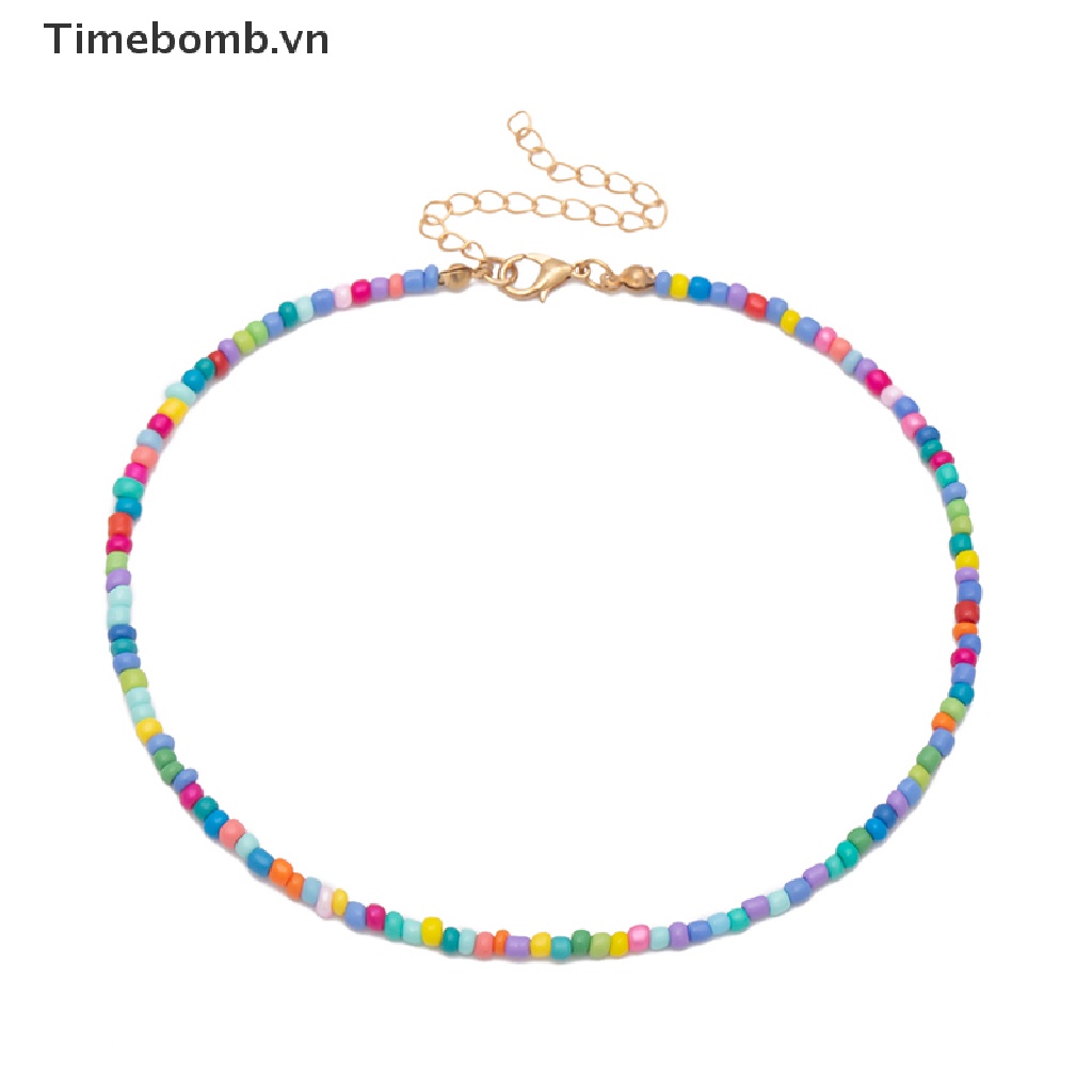 Vòng cổ Chuỗi Hạt Nhiều Màu Phong Cách Bohemia Thời Trang Cho Nữ