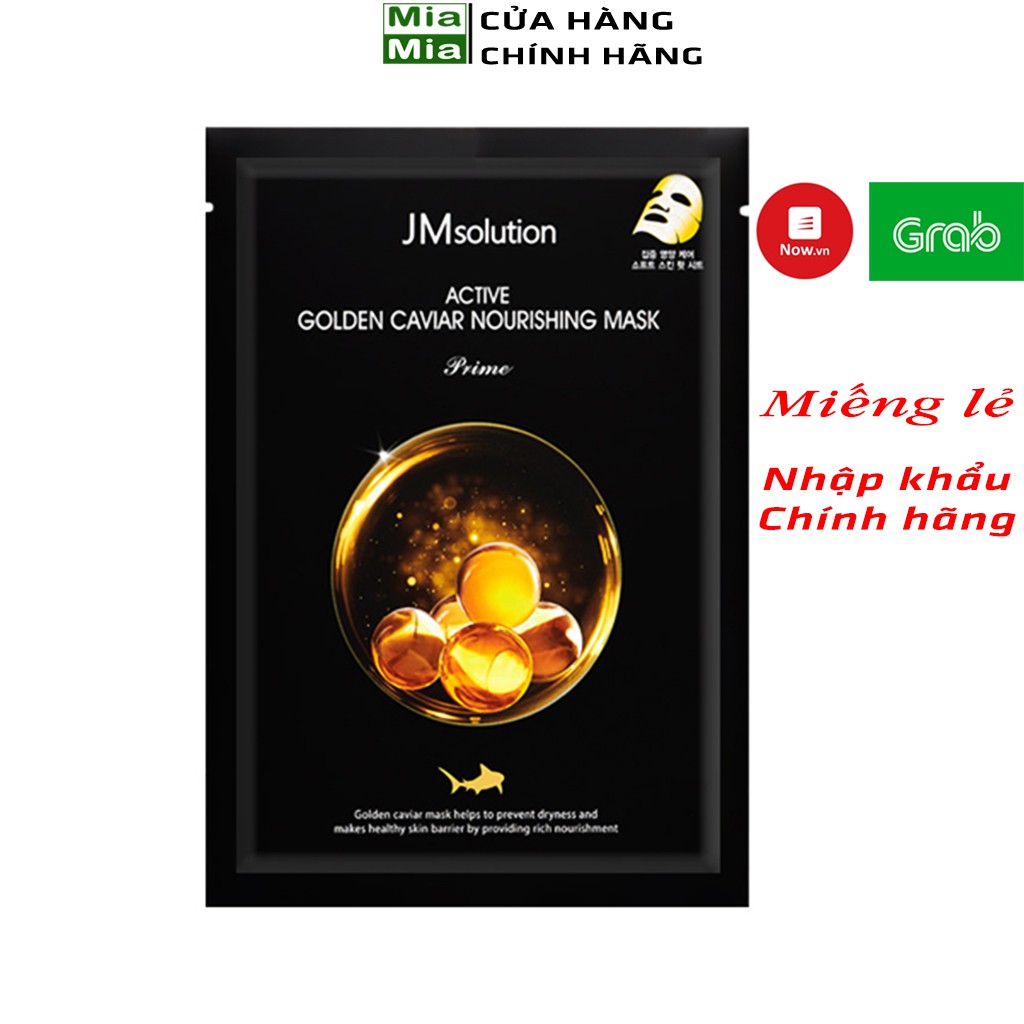 Mặt Nạ Trứng Cá Vàng JM Solution Active Golden Caviar Nourishing Mask Prime 30ml Dưỡng Da Mềm Mịn Săn Chắc (miếng lẻ)