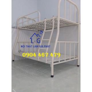 Giường tầng sắt 1m4x1m6 ống tròn