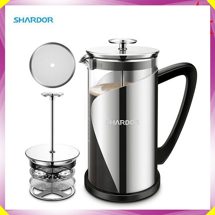 Bình pha cà phê kiểu Pháp French Press nhãn hiệu Shardor FP515S - Dung tích: 1000ml - HÀNG NHẬP KHẨU (Bảo hành 12 tháng)