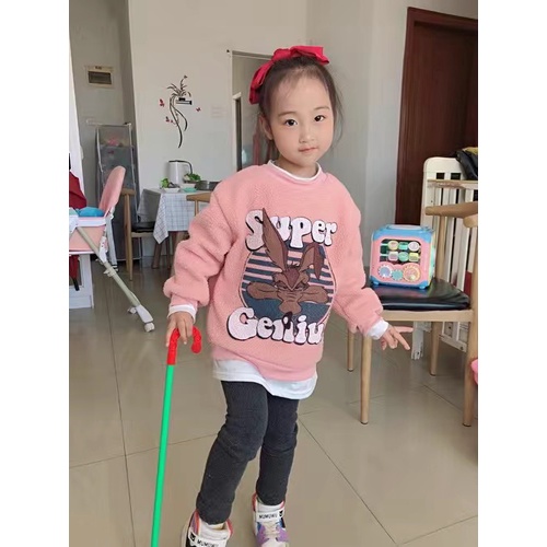 Áo len lông hoạ tiết thỏ tinh ngịch cho bé gái cho bé gái (18kg-45kg, 120-170cm) N00906