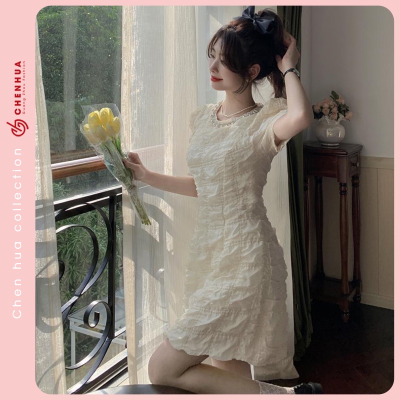 Đầm dự tiệc HuaHua, váy bánh bèo tiểu thư hàn quốc đi chơi sang chảnh VT152