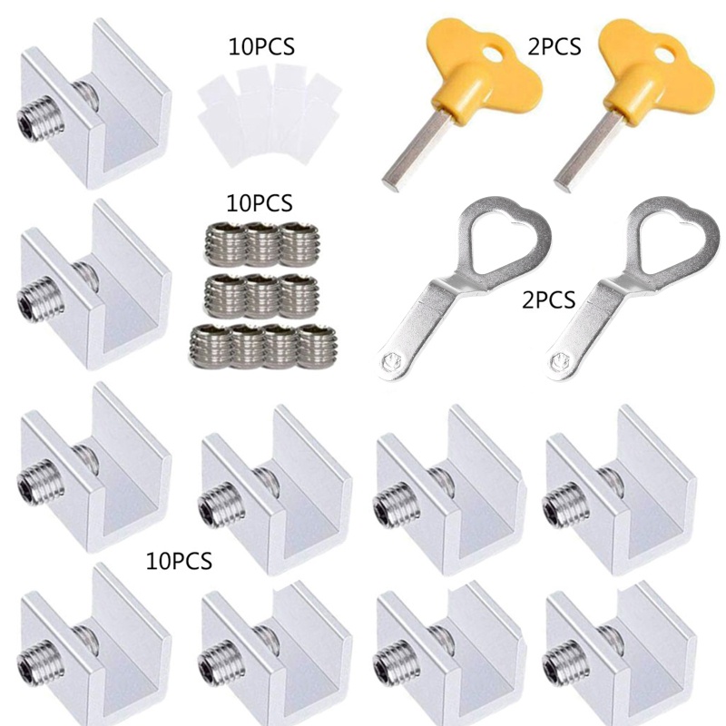 Set 10 Ổ Khóa Cửa Sổ An Toàn Có Thể Điều Chỉnh Kèm Chìa Khóa