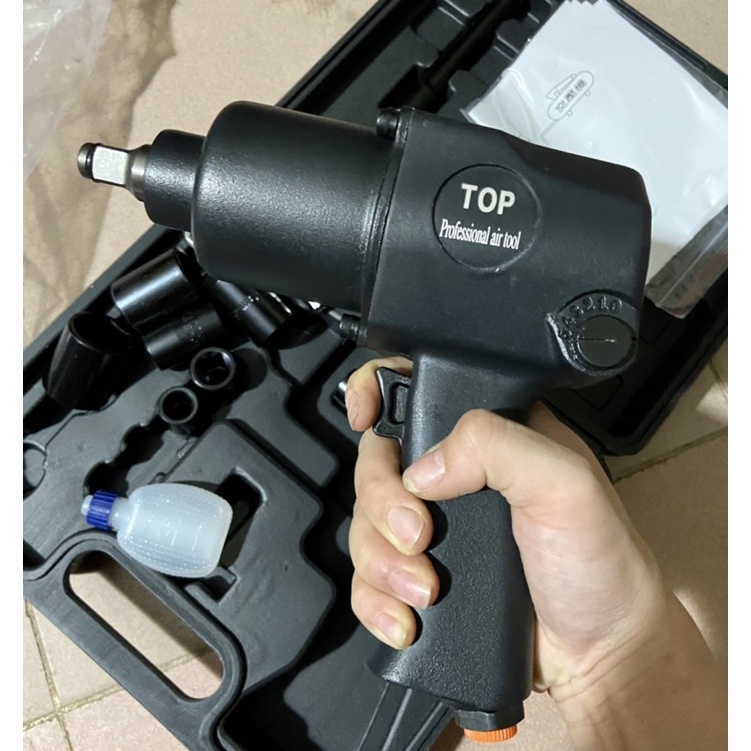 Súng mở ốc bằng hơi kèm khẩu 1/2 Top - súng xiết bulong bằng hơi