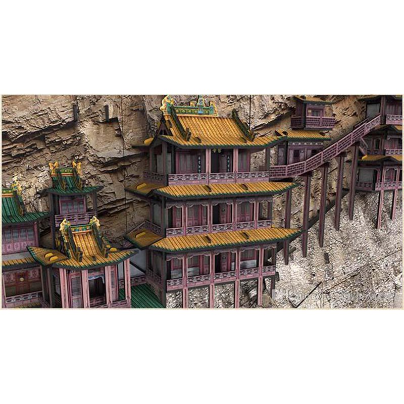 Mô Hình Xếp hình giấy 3D CubicFun - Tu viện treo - The Hanging Temple - MC204h