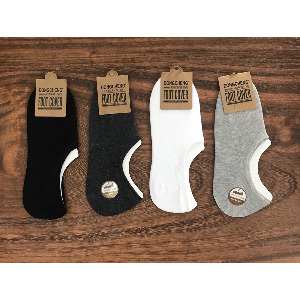 Combo 5 hoặc 10 đôi vớ hài nam ,thun cotton 100% , có silicon chống trượt sau gót , thích hợp mang giày muốn giấu vớ , c