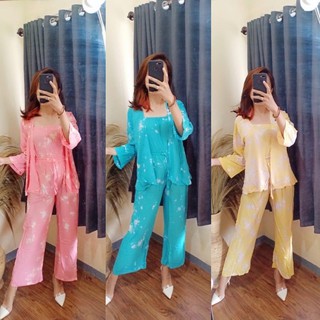 One Set Áo Khoác Cardigan Tay Dài Nhuộm Màu + Áo Ống