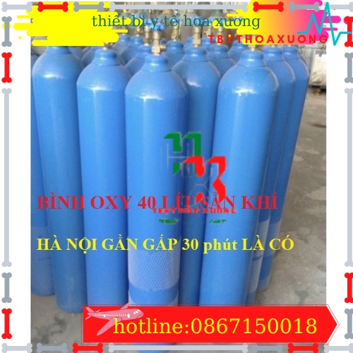 Bình Oxy Y Tế, Bình Thở Oxy Các Loại 5 lit, 8 lít, 40 Lít Đã Đầy Khí Oxy Nguyên Chất 99% Chỉ Hoả Tốc Nội Thành