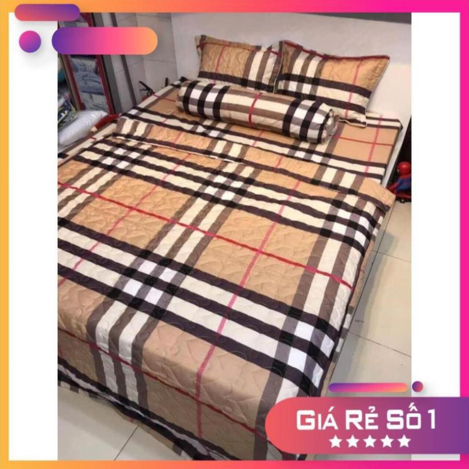 Bộ chăn ra 5 món cao cấp hình caro