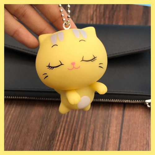 Móc khóa NEKO Mèo Vàng với biểu cảm siêu dễ thương - Kèm Chuông siêu to