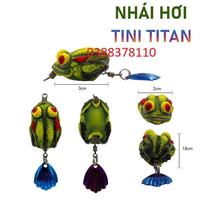 Mồi Câu Cá Nhái Hơi Tini Titan Cao Su