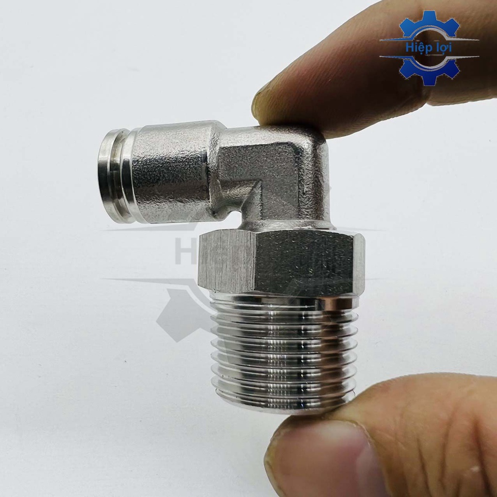 Co nối khí nén INOX IPL - Nối hơi góc vuông 90° ren ngoài - cút nối nhanh khí nén inox PL