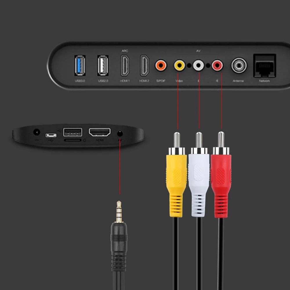 Phích cắm 3.5mm 1M sang 3 RCA DVD/ máy tính xách tay/ TV/ AUX/ AV cao cấp