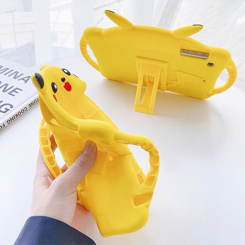 Ốp bảo vệ máy tính bảng bằng silicon dẻo kiểu hoạt hình Pikachu dễ thương cho mini12345 ipad 5/6/2017/2018/pro 9.7 10.2