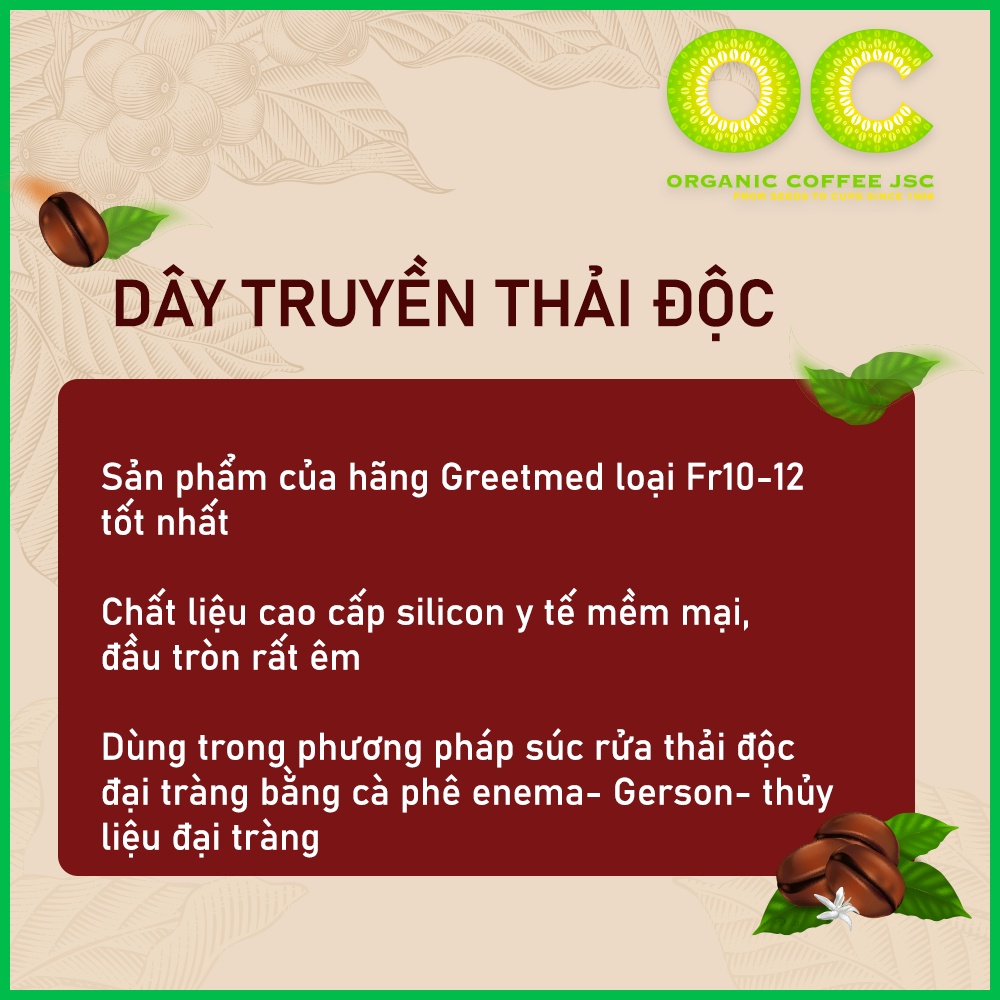 Dây truyền thải độc đại tràng cà phê Enema phương pháp Gerson - Organic Coffee JSC