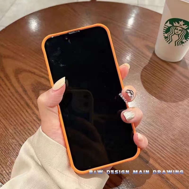 Ốp Điện Thoại Silicon Bảo Vệ Bốn Góc Chống Sốc Màu Cam Cho iphone 15 pro max 14 13 12 11 pro max