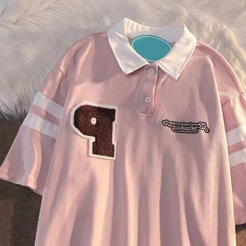 Áo Thun Polo Nam Nữ  Form Rộng Chữ P Vải Dày Mịn Thoáng Mát Thiết Kế Thời Trang Kiểu Dáng Năng Động