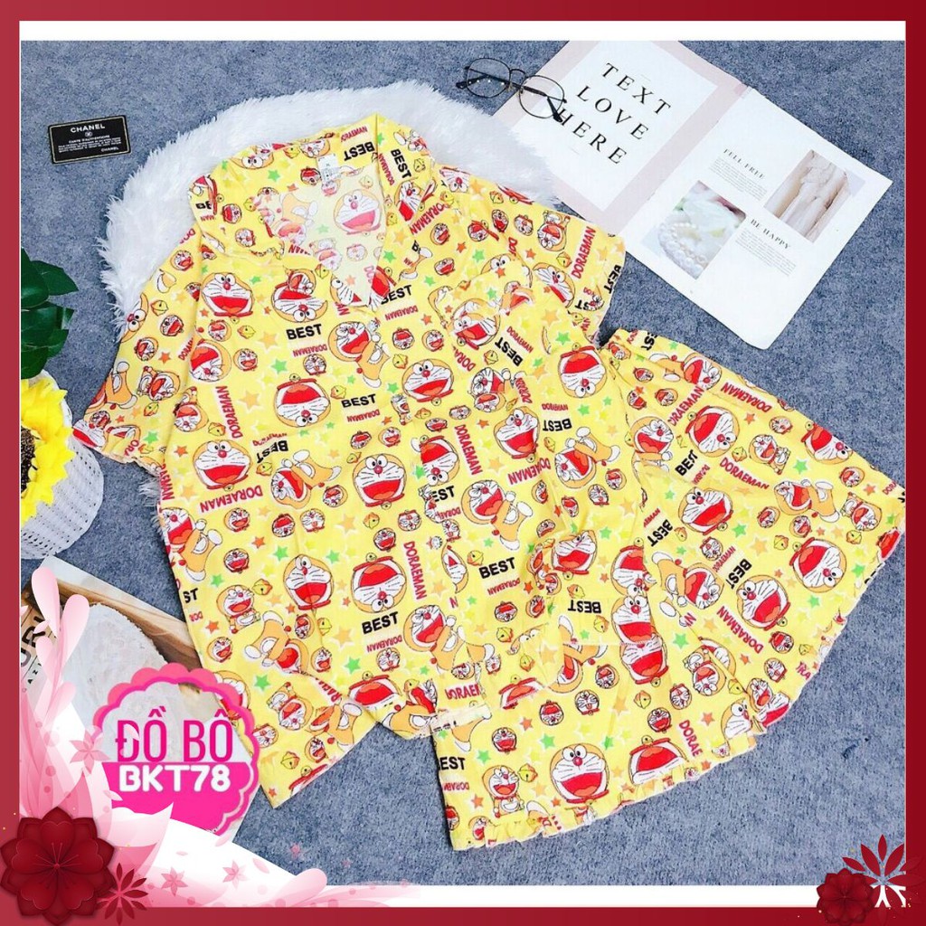 Đồ Bộ PIJAMA Hình ĐôRêMon Đi Biển Mặc Nhà Mặc Ngủ Dưới 50kg SIÊU SALE !! SIÊU SALE !! FREE SHIP