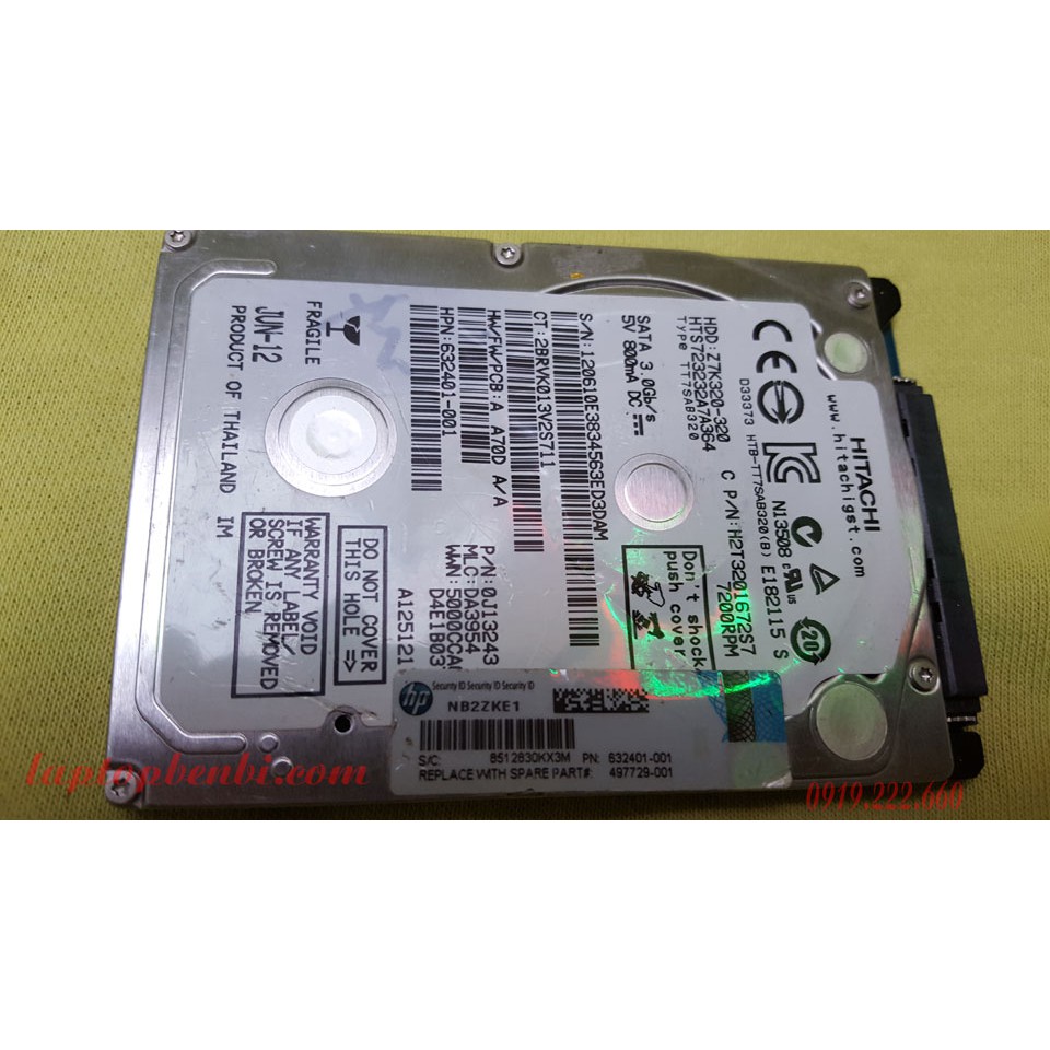 Ổ cứng laptop Slim Hitachi 320GB SATA - 7200rpm