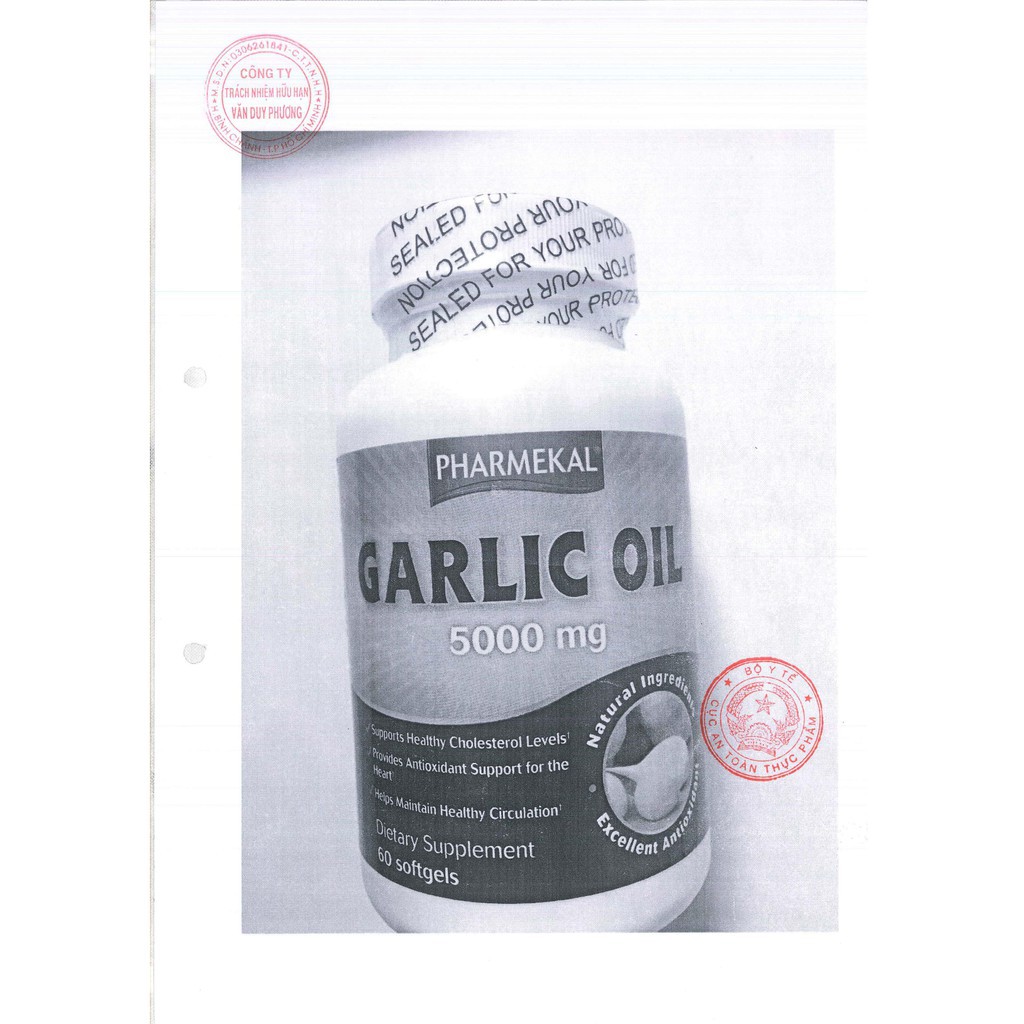 Viên Uống Dầu Tỏi Ngừa Xơ Vữa Động Mạch & Ổn Định Cholesterol Trong Máu Pharmekal Garlic Oil 5000mg (Hộp 60 Viên)