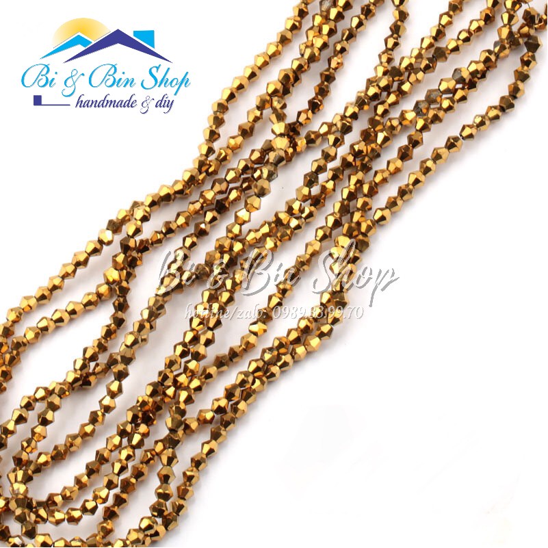 120 Viên Pha Lê Nón 3mm Màu Xi Mạ Đính Kết Trang Phục, Làm Trang Sức Handmade