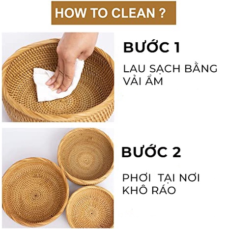 Rổ mây tre đan cao cấp đựng đồ khô, trái cây, bánh kẹo hạt - Rattan basket tray | Tre Làng