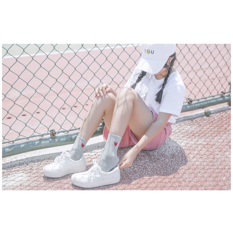 Set 2 Đôi Tất Tim Hàn Quốc Jussy Official Nhiều Màu Hot Trend Chất Cotton Dày Mịn Thoáng Mát