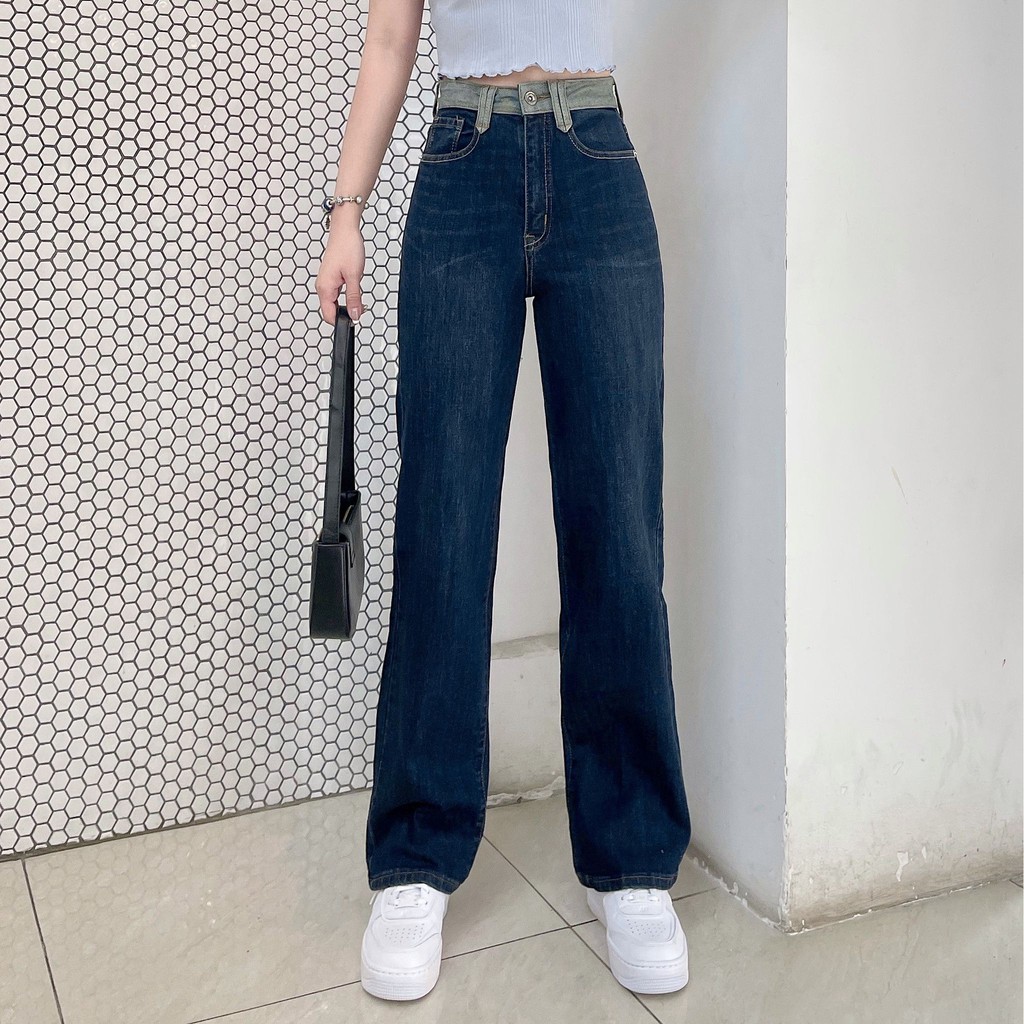 QUẦN JEANS ỐNG SUÔNG BASIC ZAREEN JEA119 XANH ĐẬM | BigBuy360 - bigbuy360.vn
