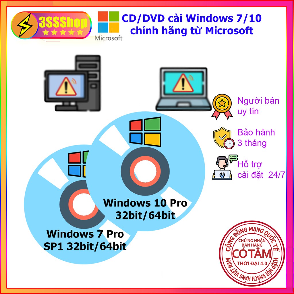 Đĩa CD DVD cài Win 7 Win 10 chính hãng hàng chất lượng tốt