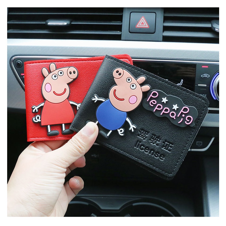 Ví da đựng bằng lái xe họa tiết hoạt hình sáng tạo 2 trong 1 tùy chọn màu sắc dành cho nữ