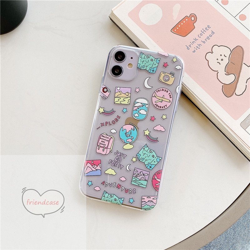 Oppo A5 A9 2020 Reno 5F A54 A31 A12 A91 A92 A52 Reno3 A37 A71 A3S A5S A7 A1K F9 F9Pro F11 Reno2F F7 F5 F1S A83 Label Space Airplane Soft Case