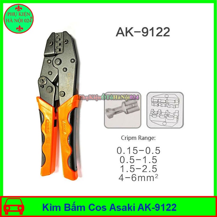 Kìm Bấm Cos Asaki AK-9122 Đầu Cos 0.15-6mm2