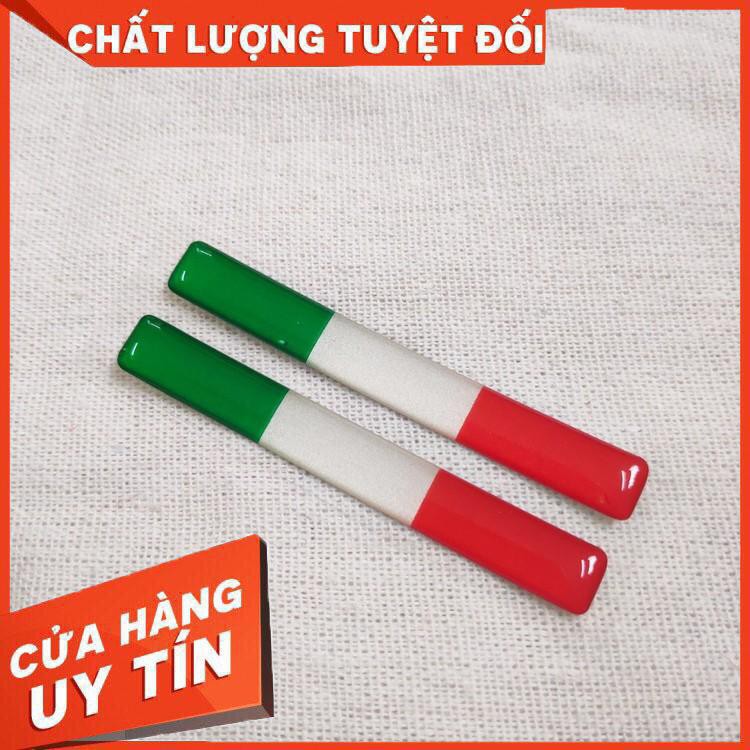 [CỰC RẺ]   TEM NHỰA NỔI TRANG TRÍ XE CỜ Ý 3 MÀU SANG TRỌNG