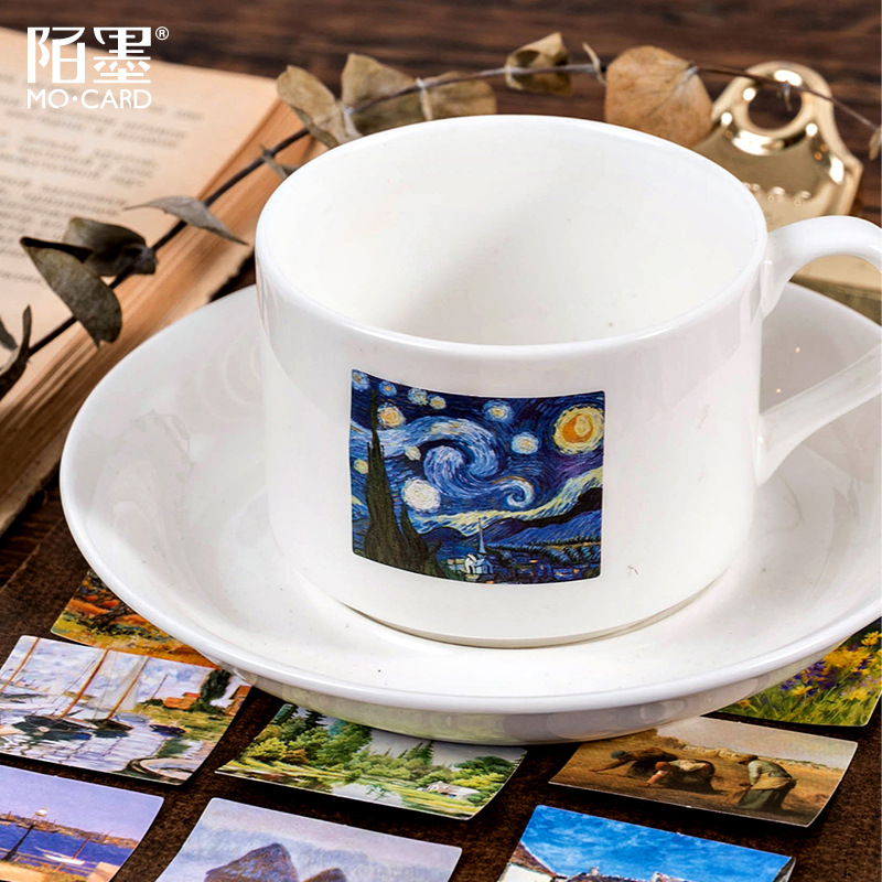 Hộp 45 nhãn dán kiểu retro sáng tạo trang trí nhật ký