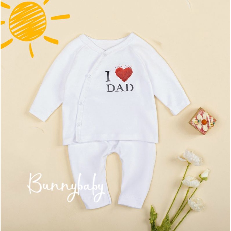 Set 2 bộ sơ sinh Mom+ Dad siêu cute
