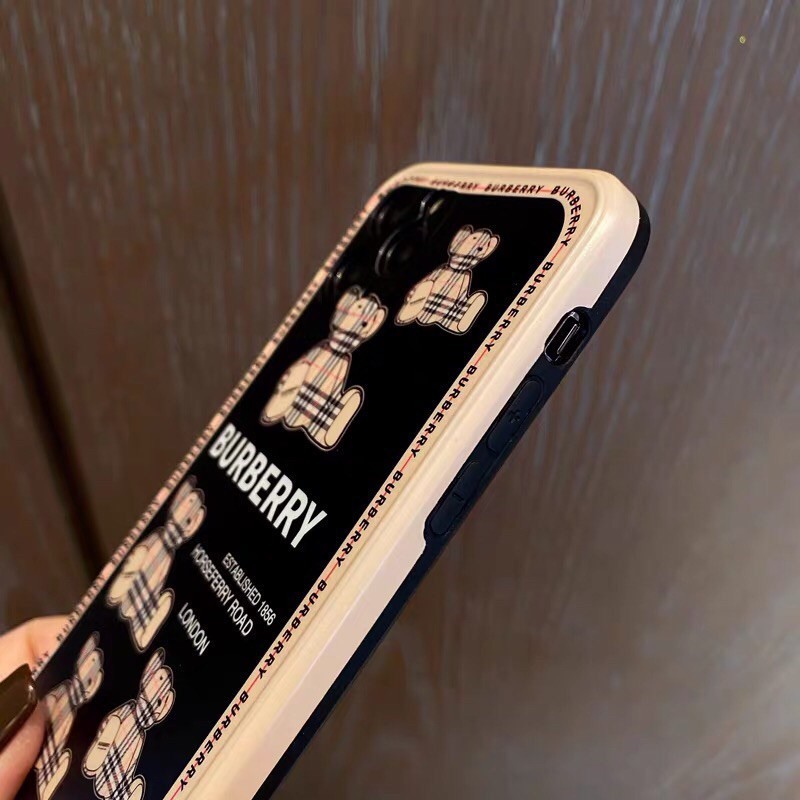 Ốp iphone bbr nhiều gấu viền nâu dành cho Iphone Xs Max/11/11Pro Max/12Pro/12Pro Max