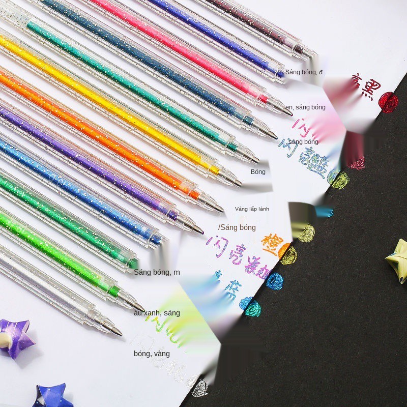 Bộ bút gel nháy, màu, dạ nhiều màu sáng bóng cho học sinh ghi chép bằng viết tay đổi