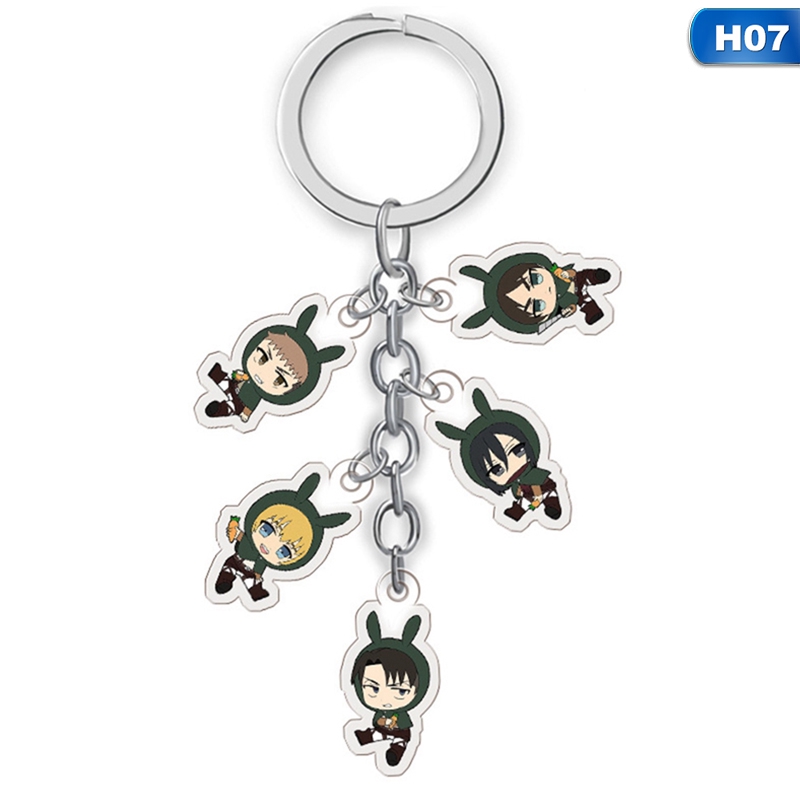 Móc chìa khóa bằng hợp kim thiết kế phong cách hoạt hình Attack on Titan