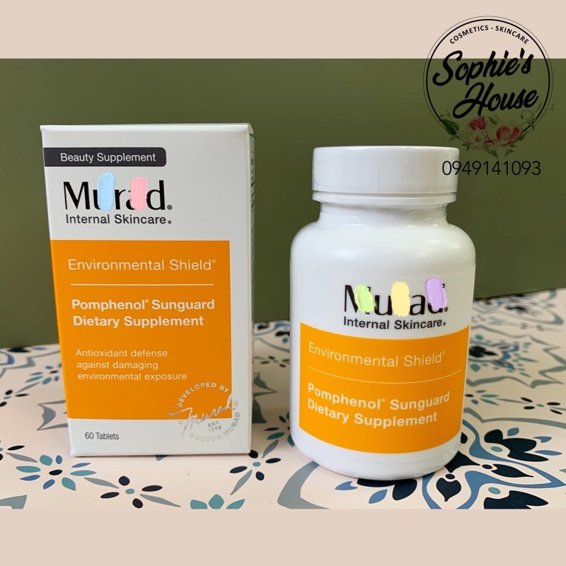 [Mã 252FMCGSALE giảm 8% đơn 500K] Viên chống nắng nội sinh MURAD Pomphenol Sunguard Dietary Supplement