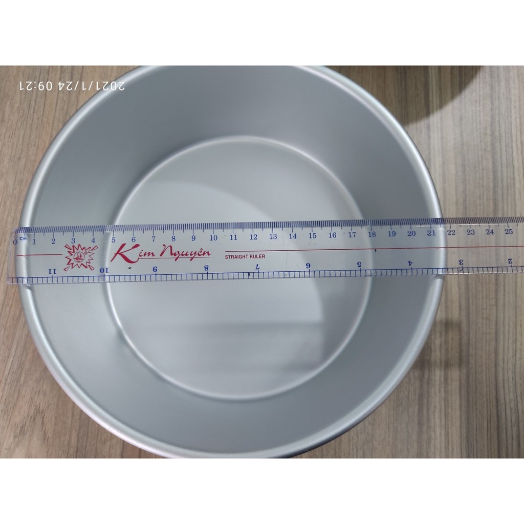 KHUÔN BÁNH NHÔM CAO CẤP HÌNH TRÒN ĐÁY LIỀN 8 INCH 21 cm x 8 cm