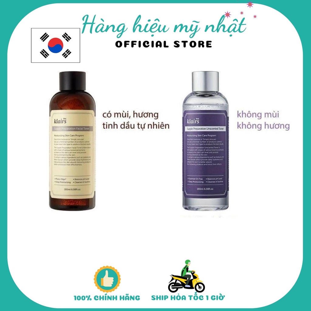 Nước hoa hồng Klairs Supple Preparation Toner 180ml (có mùi)