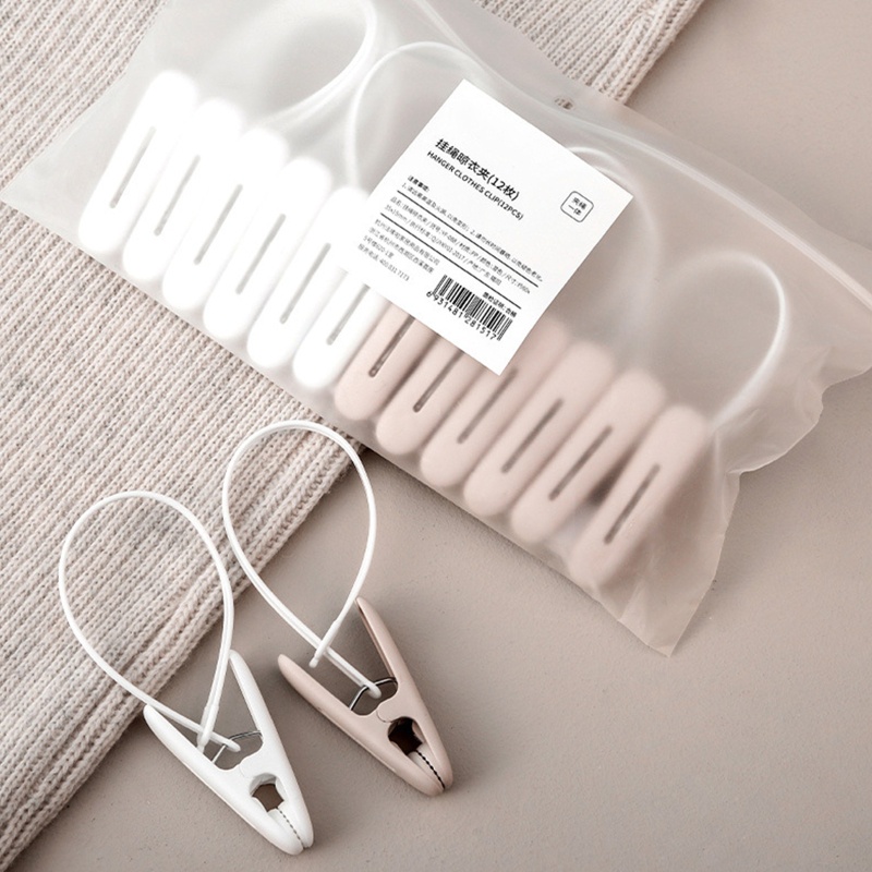 Set 12 Kẹp Nhựa Phơi Quần Áo Chống Gió Nhiều Màu