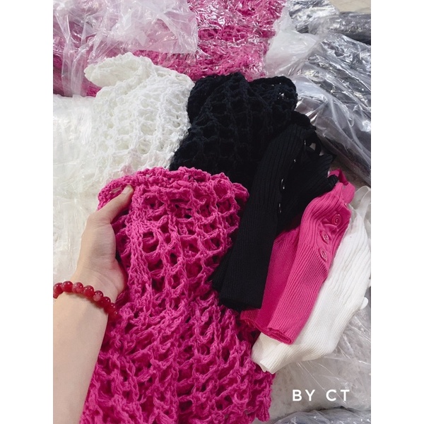 SÉT ÁO CADIGAN LƯỚI KÈM ÁO 2 DÂY QC MS20004