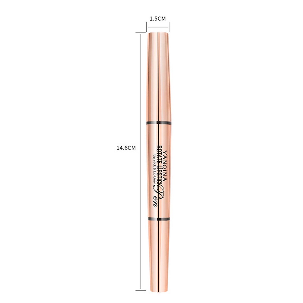 Son Môi Kiêm Bút Kẻ Viền Môi Hai Đầu 1.7g Màu Lì Nuôi Dưỡng Chống Thấm Nước Đa Năng Dành Cho Nữ