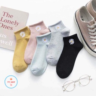 Set 10 đôi vớ tất nữ cổ ngắn hình hoa cúc siêu hot, kèm túi rút xịn