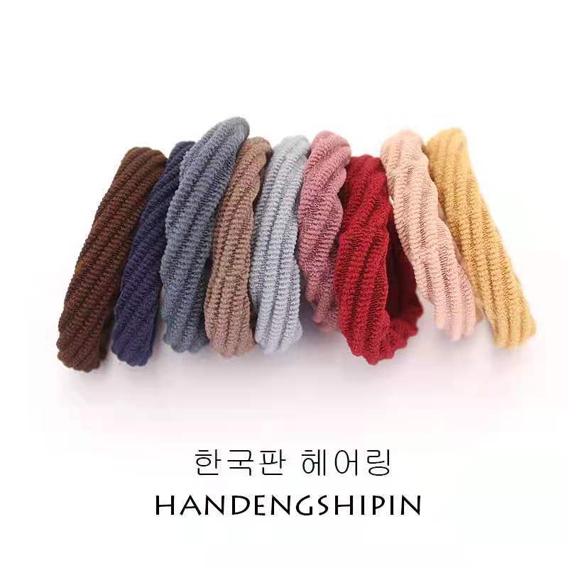 Dây Buộc Tóc Cao Su Co Giãn Bọc Da Không Đường May Phong Cách Hàn Quốc Cho Nữ